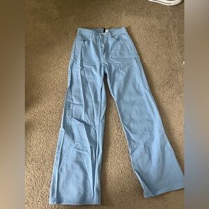 h&m light blue wide high jeans